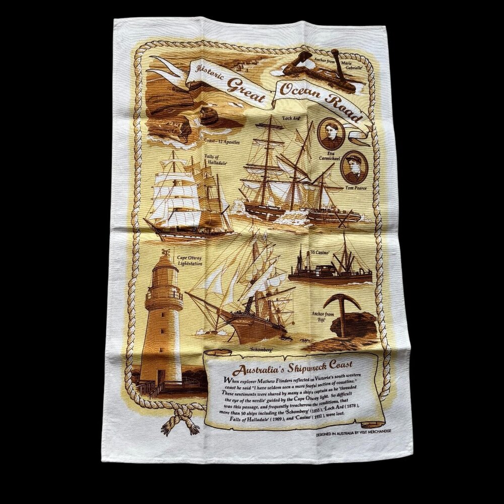 Australian Shipwreck Coast Souvenir Kitchen Towel Wall Hanging